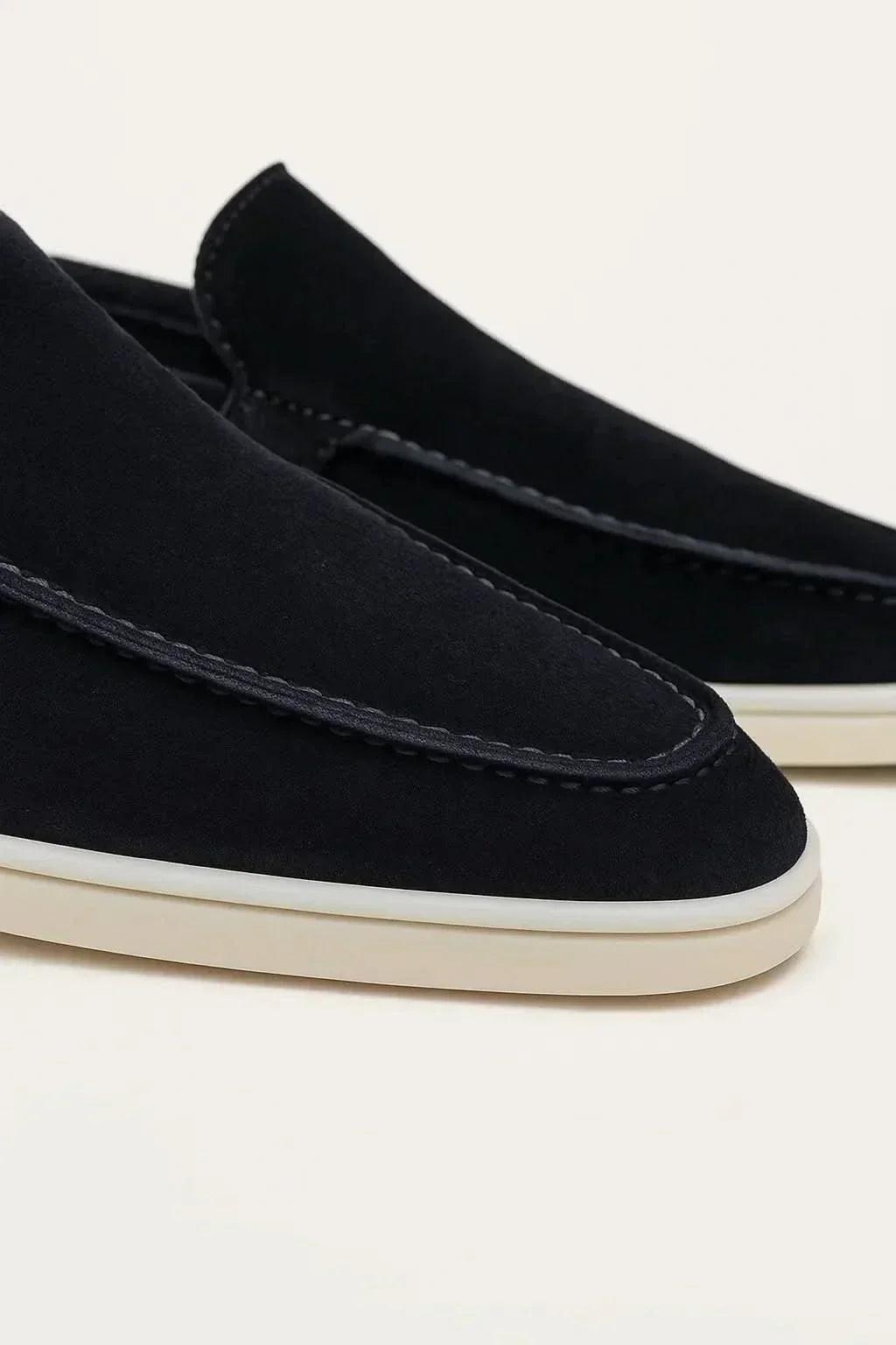 Men's Suede Loafers - Slip-On - Navy