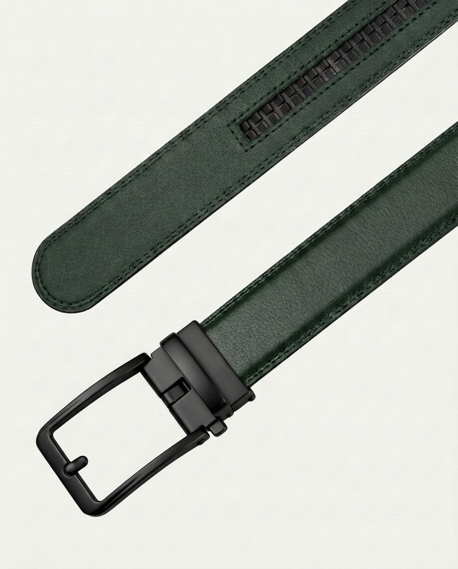 Men's Ratchet Belt - No Holes, Automatic Buckle - Green