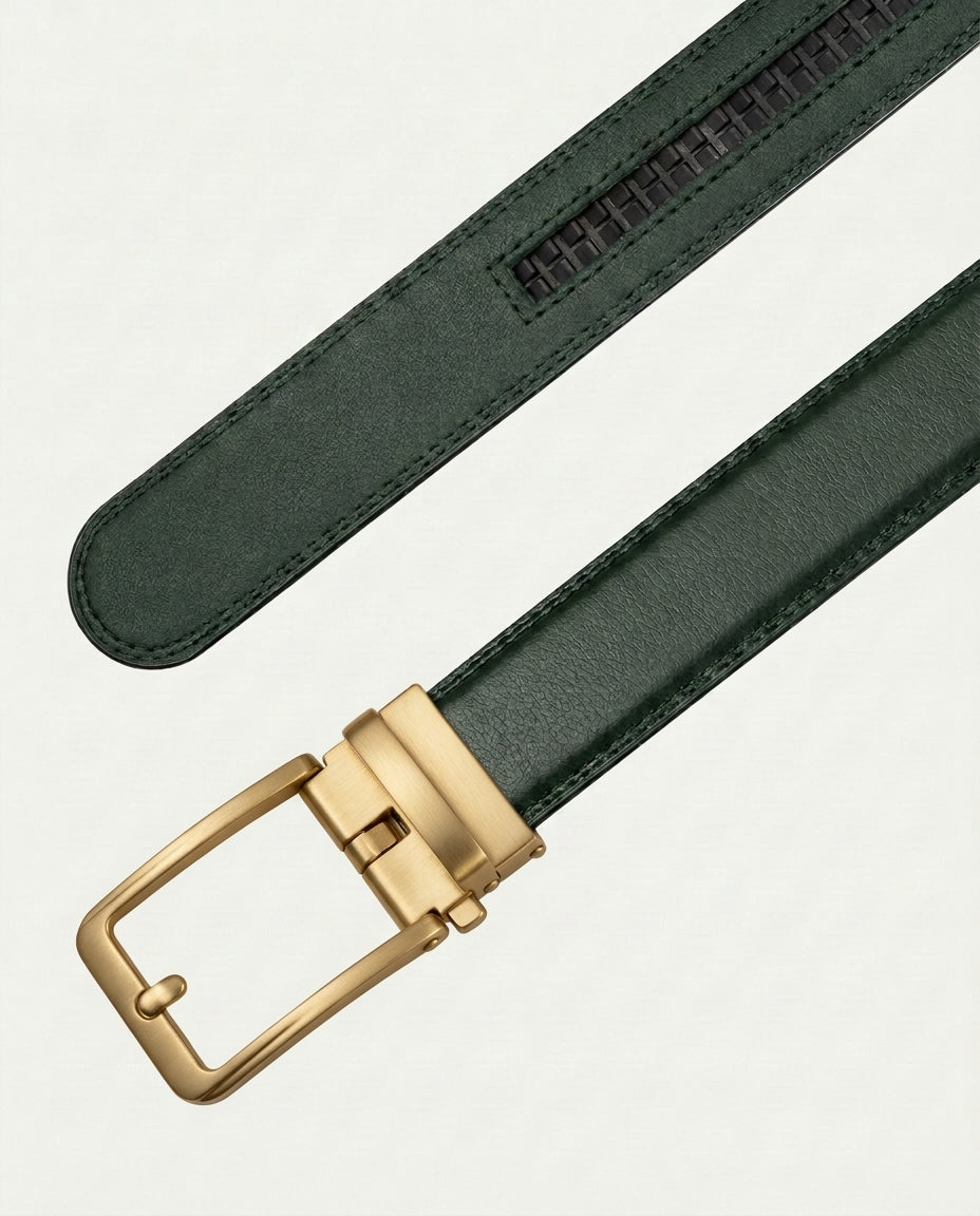 Men's Ratchet Belt - No Holes, Automatic Buckle - Green
