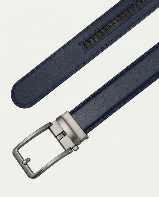 Men's Ratchet Belt - No Holes, Automatic Buckle - Navy