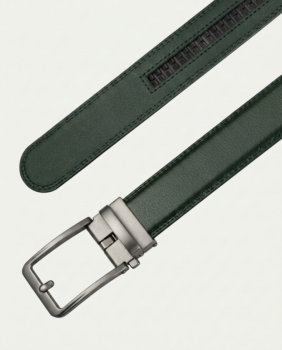 Men's Ratchet Belt - No Holes, Automatic Buckle - Green