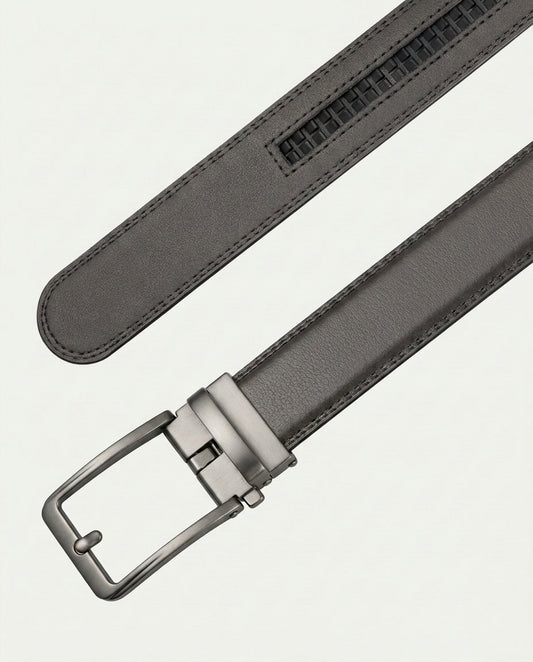 Men's Ratchet Belt - No Holes, Automatic Buckle - Grey