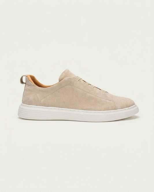 Men's Laceless Slip-On Trainers - Sand