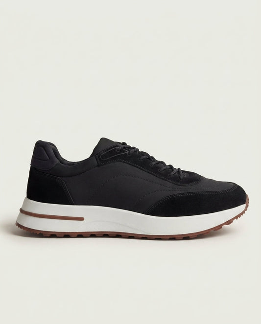 Men's Retro Runner Trainers - Black