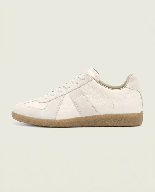 Men's Retro Gum Sole Trainers - Beige