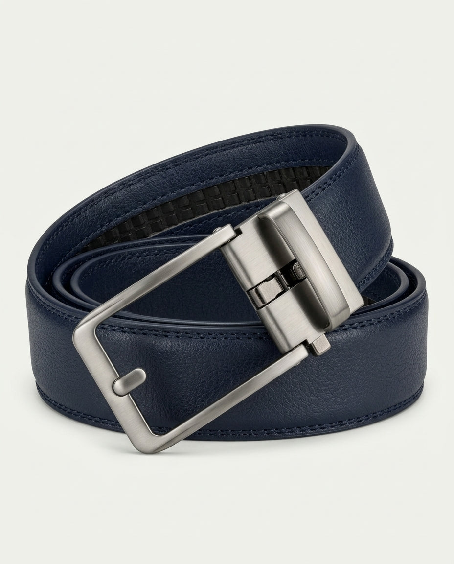 Men's Ratchet Belt - No Holes, Automatic Buckle - Navy