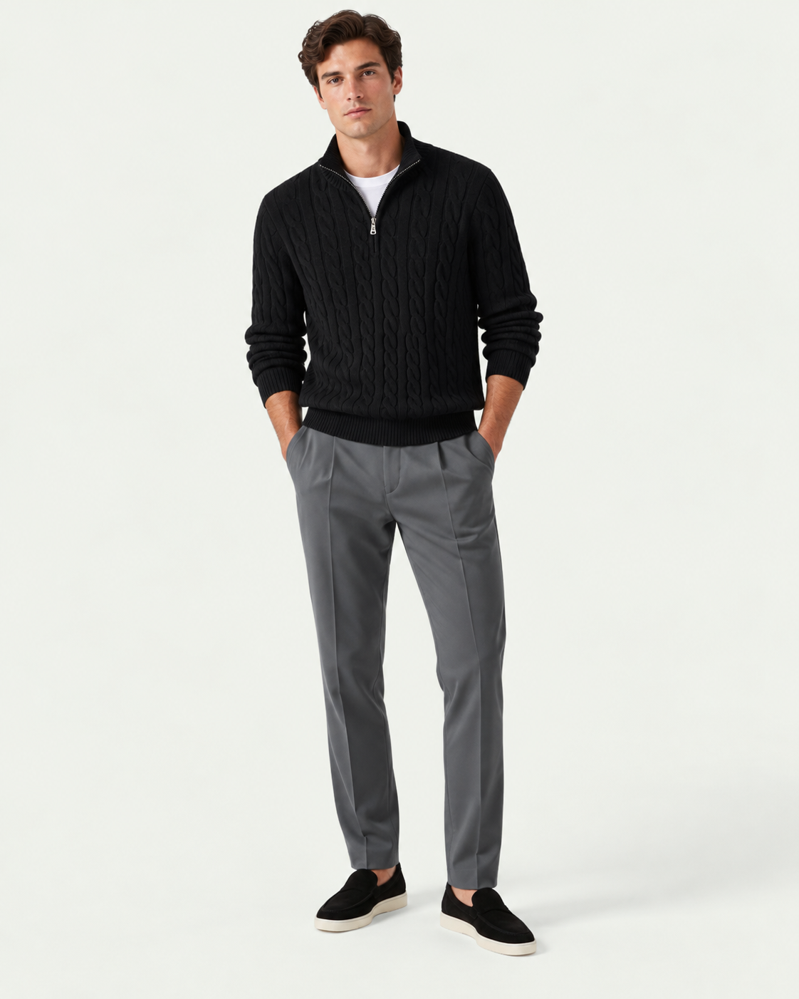 Men's Straight Leg Chino Trousers - Grey
