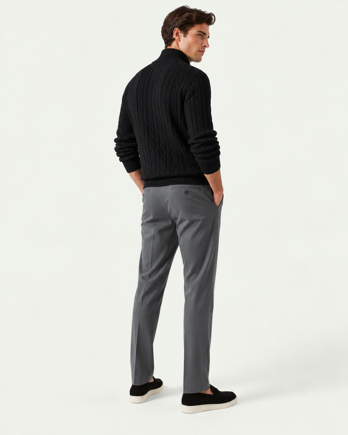 Men's Straight Leg Chino Trousers - Grey