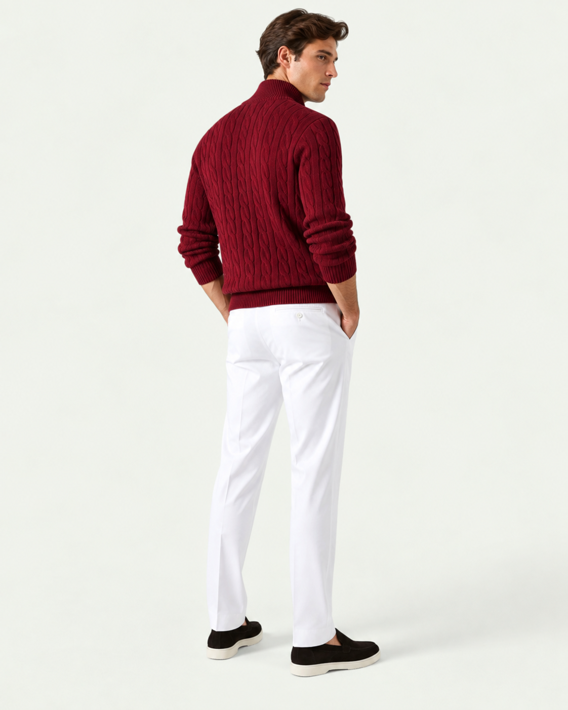 Men's Straight Leg Chino Trousers - White
