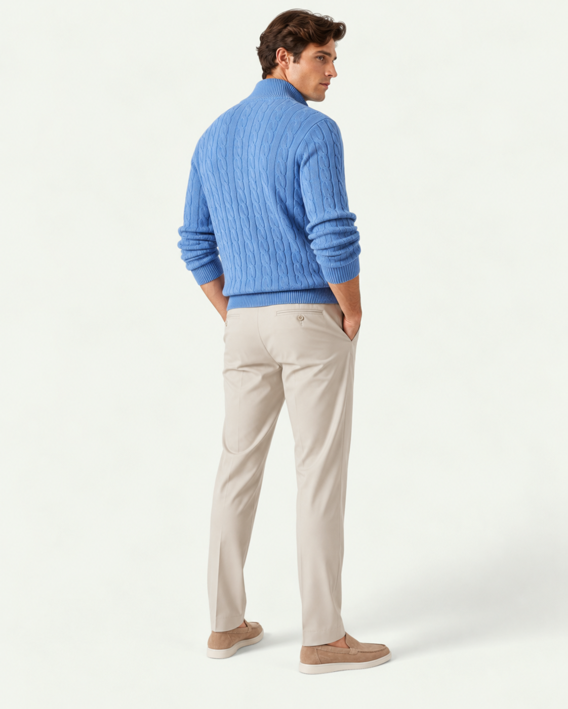 Men's Straight Leg Chino Trousers - Beige