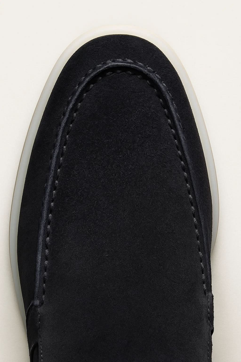 Men's Suede Loafers - Slip-On - Navy