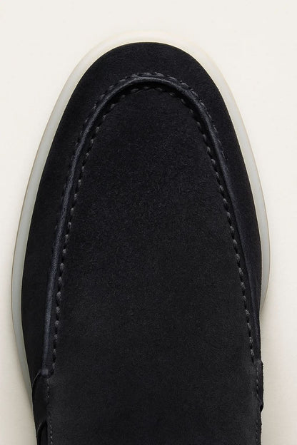Men's Suede Loafers - Slip-On - Navy